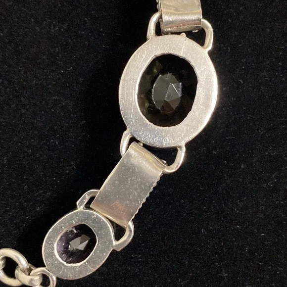 *SOLD*STERLING SILVER BOLD MULTI GEMSTONE LINK BRACELET - Picture 8 of 10